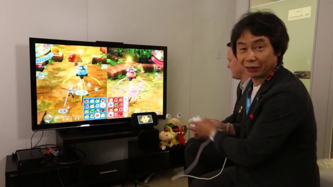 Shigeru Miyamoto spielt Bingo Battle in Pikmin 3