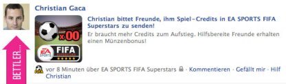 Ich, der traurige FIFA-Facebook-Bettler