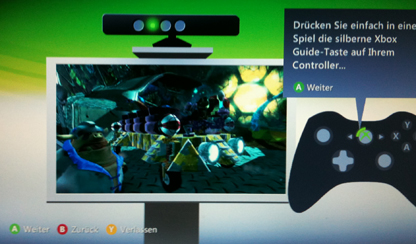 Microsofts Aufstellanleitung für Kinect