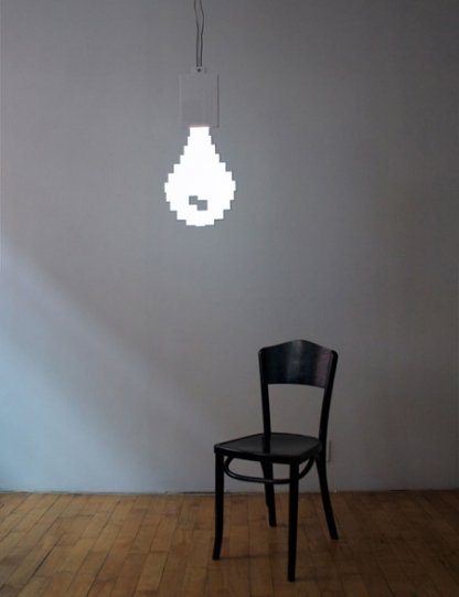 Eine 2D Pixel-Glühbirnen-Lampe...
