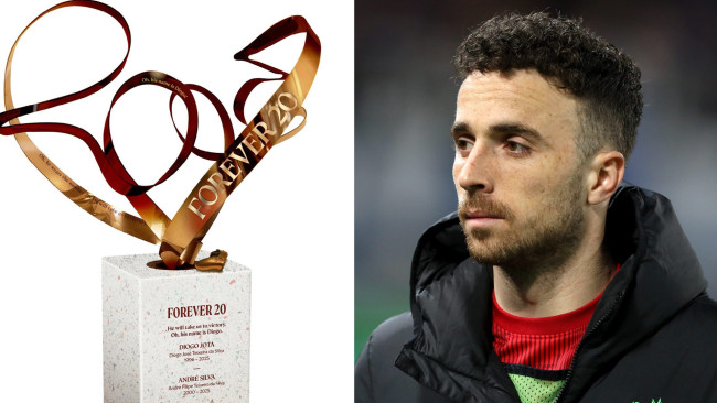 Liverpool zeigt die Skulptur zum Gedenken an Diogo Jota und André Silva, die in Anfield aufgestellt wird