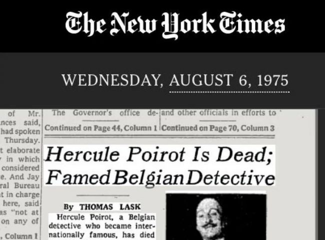 50 Jahre nach dem Tod von Hercule Poirot: Der fiktive Detektiv, der einen echten Nachruf in der New York Times erhielt
