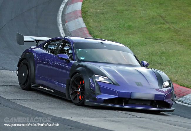 Sehen Sie sich die ersten Spionageaufnahmen des Porsche Taycan Turbo GT4 RS an