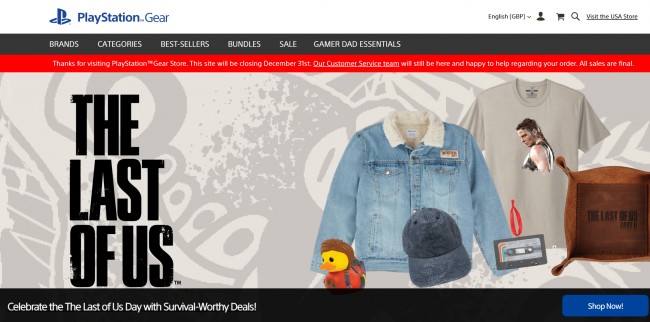 Der offizielle PlayStation Gear-Shop bestätigt, dass er im Dezember schließen wird