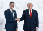 Hier ist der angespannte Moment, in dem sich Trump und S&aacute;nchez die Hand sch&uuml;tteln, nachdem der US-Pr&auml;sident Spanien kritisiert hat