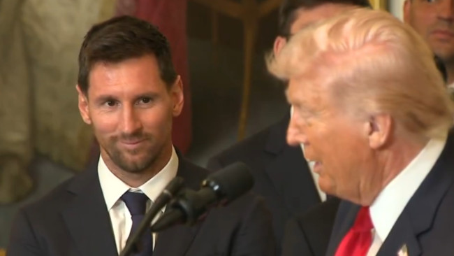 Leo Messi besucht Donald Trump im Weißen Haus: Sein Gesicht, wenn er Ronaldo erwähnt