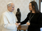 Papst Leo trifft die venezolanische Oppositionsfigur Mar&iacute;a Corina Machado im Vatikan