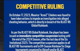 BLAST sperrt Rainbow Six: Siege-Spieler bis zum Ende der Saison 2024 wegen Behinderung von Betrugsermittlungen