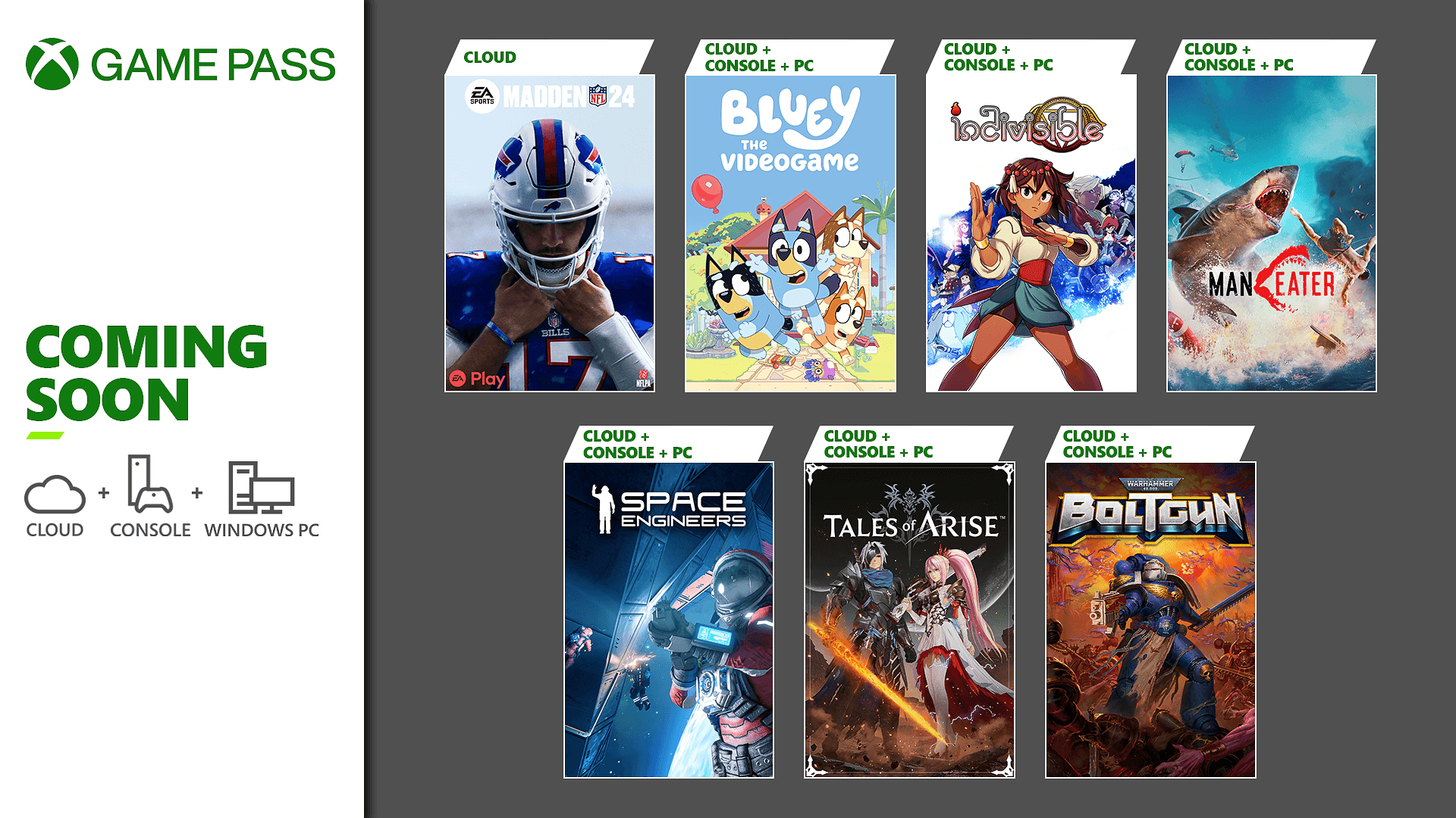 Maneater, Madden NFL 24 und Warhammer 40.000: Boltgun kommen in den Game Pass