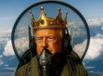 "K&ouml;nig Trump" postet Video von sich selbst, wie er einen Kampfjet fliegt und F&auml;kalien auf Demonstranten abwirft
