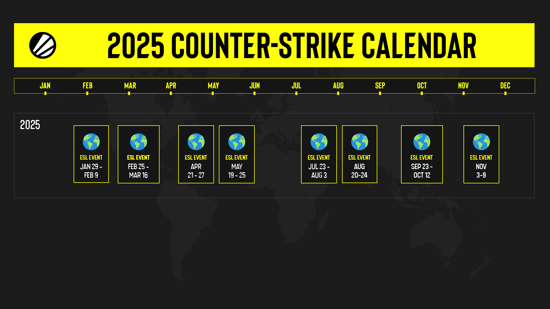 ESL skizziert CounterStrikeKalender 2025 CounterStrike 2 Gamereactor