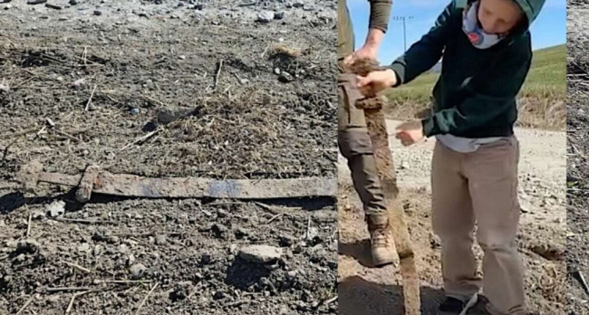 Antikes Schwert, das von einem sechsjährigen Kind in Norwegen entdeckt wurde