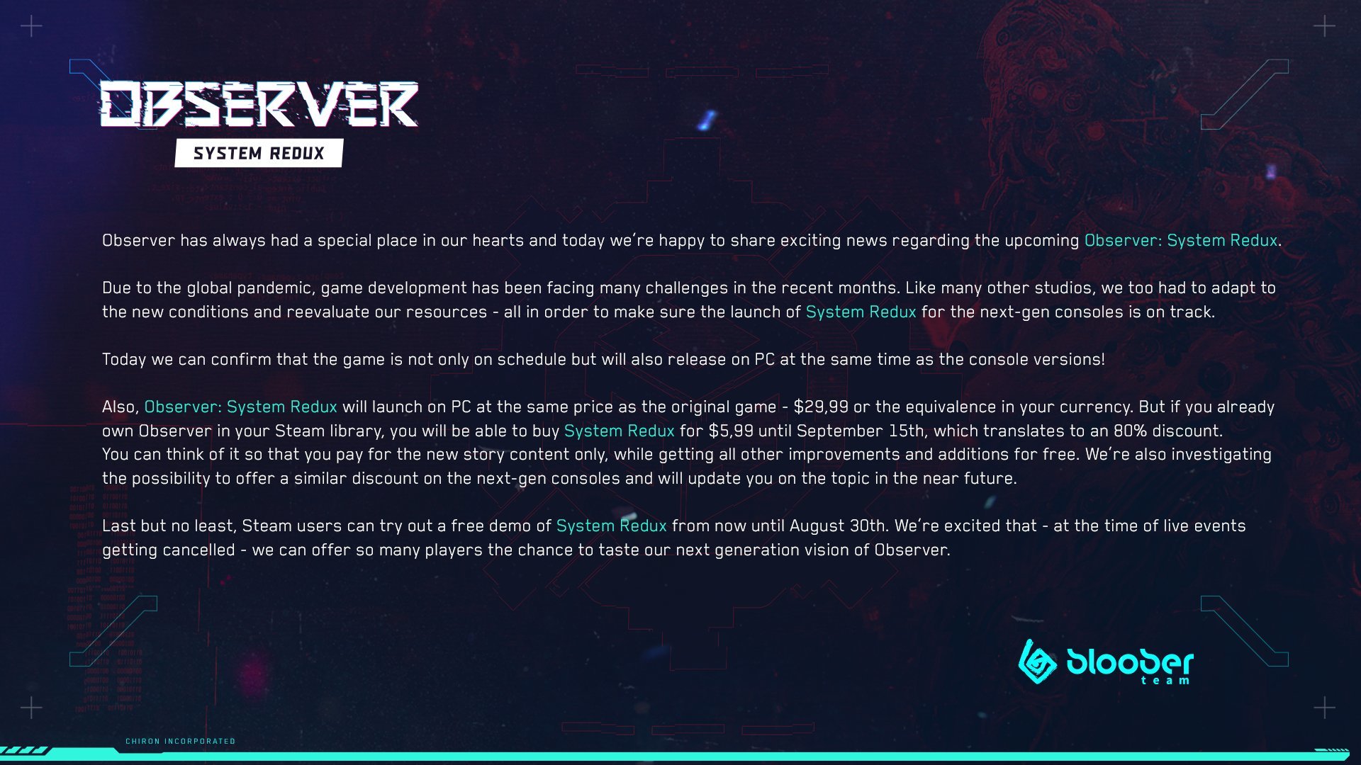 Next-Gen-Version von Observer: System Redux könnt ihr schon jetzt auf ...