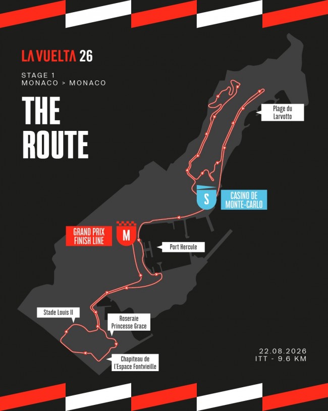 La Vuelta a España 2026 beginnt mit dem Zeitfahren in Monaco