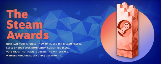 Die Nominierungen für die Steam Awards 2025 sind jetzt offen