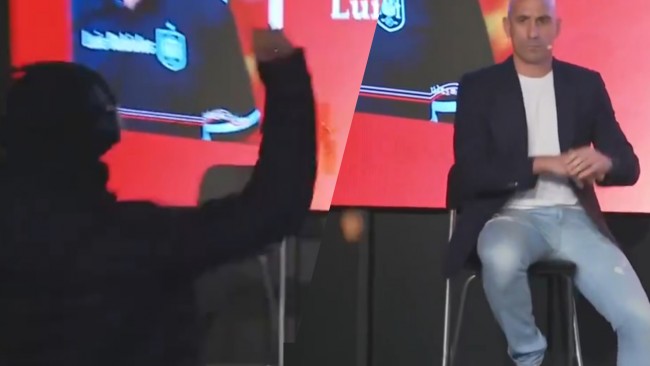 Verurteilter ehemaliger Präsident des spanischen Fußballverbandes, Luis Rubiales, Ziel eines "Eierangriffs"